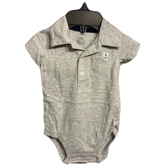 (3️⃣) Carter's Collard Onesies w ⚓️ on Pocket, 6M - Picture 3 of 14